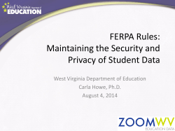 FERPA Rules: Maintaining the Security and Privacy of Student Data