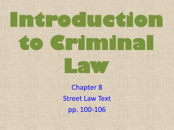 Introduction to Criminal Law Chapter 8