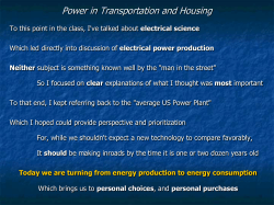 Power in Transportation and Housing