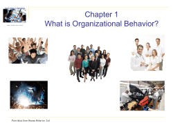 Chapter 1 What is Organizational Behavior?