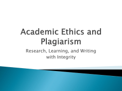 Research, Learning, and Writing with Integrity