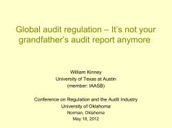 – It’s not your Global audit regulation grandfather’s audit report anymore