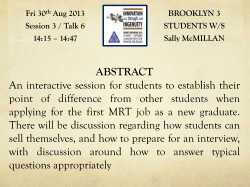 ABSTRACT An interactive session for students to establish their