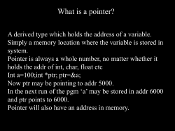 What is a pointer?