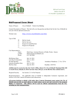 Bid/Proposal Cover Sheet