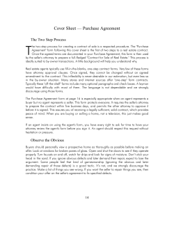 T Cover Sheet — Purchase Agreement The Two Step Process