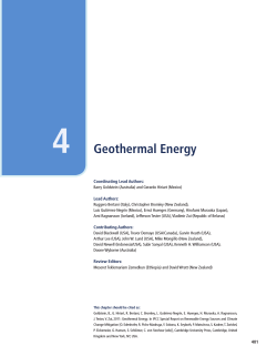 4 Geothermal Energy Chapter 4 Coordinating Lead Authors: