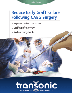 Reduce Early Graft Failure Following CABG Surgery Improve patient outcomes Verify graft patency