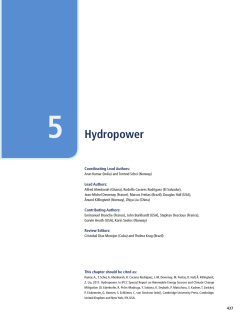 5 Hydropower Chapter 5 Coordinating Lead Authors: