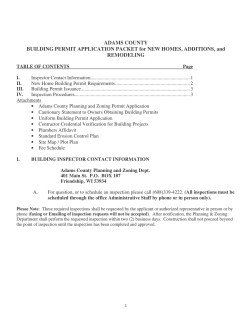 ADAMS COUNTY BUILDING PERMIT APPLICATION PACKET for NEW HOMES, ADDITIONS, and REMODELING