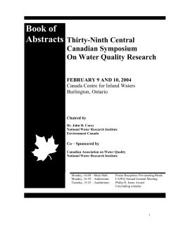 Book of Abstracts Thirty-Ninth Central Canadian Symposium