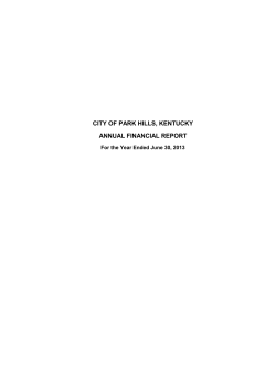 CITY OF PARK HILLS, KENTUCKY ANNUAL FINANCIAL REPORT