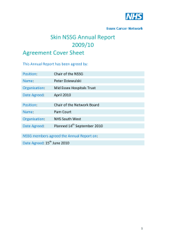 Skin NSSG Annual Report 2009/10 Agreement Cover Sheet