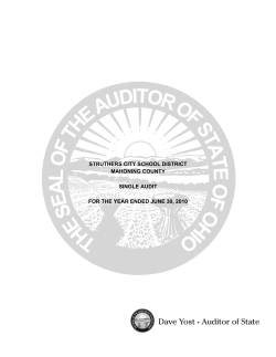 STRUTHERS CITY SCHOOL DISTRICT MAHONING COUNTY SINGLE AUDIT
