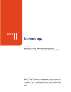 II Methodology ANNEX Lead Authors: