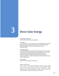 3 Direct Solar Energy Chapter 3 Coordinating Lead Authors: