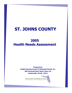 ST. JOHNS COUNTY 2005 Health Needs Assessment
