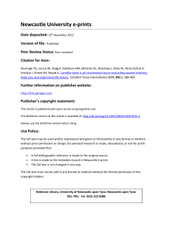 Newcastle University e-prints Date deposited: Version of file: Peer Review Status: