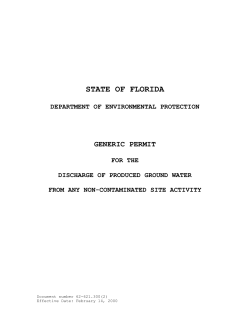 STATE OF FLORIDA GENERIC PERMIT