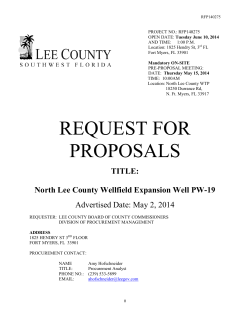 PROJECT NO.: RFP140275 Tuesday June 10, 2014