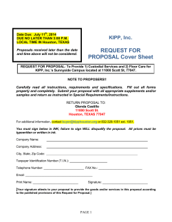 REQUEST FOR PROPOSAL Cover Sheet KIPP, Inc.
