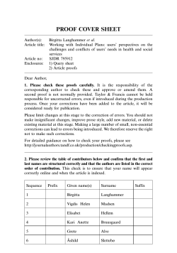 PROOF COVER SHEET