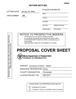 PROPOSAL COVER SHEET - Illinois Department of Transportation
