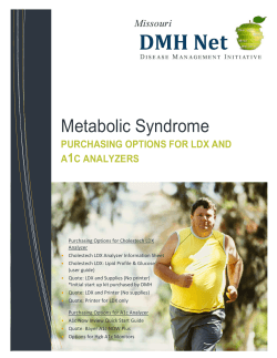 Metabolic Syndrome  1 PURCHASING OPTIONS FOR LDX AND