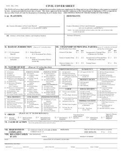 CIVIL COVER SHEET