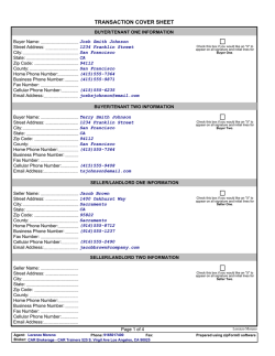 TRANSACTION COVER SHEET
