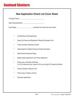New Application Check List Cover Sheet ®
