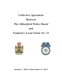 Collective Agreement Between The Abbotsford Police Board