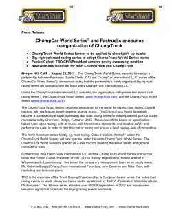 ™ ChumpCar World Series and Fastrucks announce reorganization of ChumpTruck
