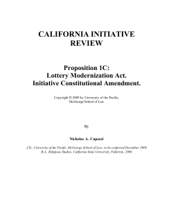 CALIFORNIA INITIATIVE REVIEW Proposition 1C: