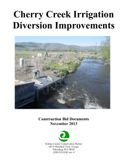 Cherry Creek Irrigation Diversion Improvements Construction Bid Documents November 2013