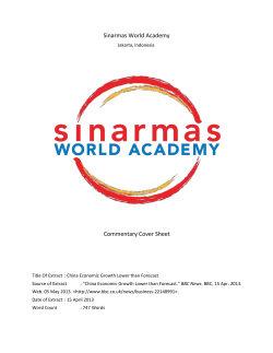 Sinarmas World Academy Commentary Cover Sheet