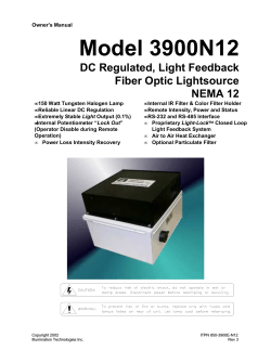Model 3900N12 DC Regulated, Light Feedback Fiber Optic Lightsource NEMA 12
