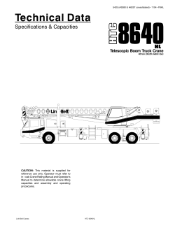 Technical Data Specifications &amp; Capacities Telescopic Boom Truck Crane 1