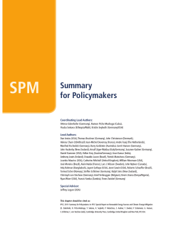 SPM Summary for Policymakers Coordinating Lead Authors: