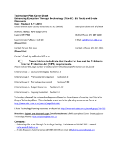 Technology Plan Cover Sheet Ed Tech Discounts Due : Revised 6-11-2010
