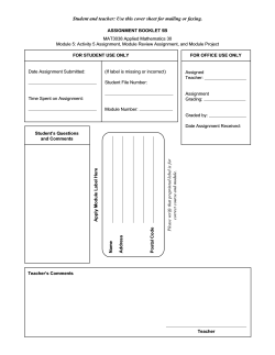 Student and teacher: Use this cover sheet for mailing or...