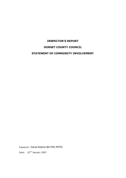 INSPECTOR’S REPORT DORSET COUNTY COUNCIL STATEMENT OF COMMUNITY INVOLVEMENT