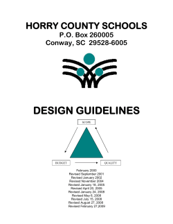 DESIGN GUIDELINES HORRY COUNTY SCHOOLS  P.O. Box 260005