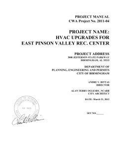 PROJECT NAME: HVAC UPGRADES FOR EAST PINSON VALLEY REC. CENTER