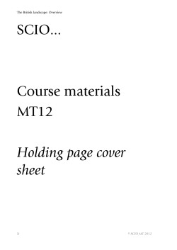 SCIO...  Course materials MT12
