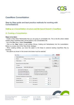 CaseWare Consolidation Consolidations