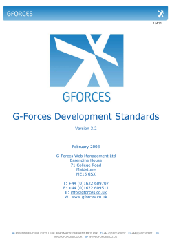 G-Forces Development Standards
