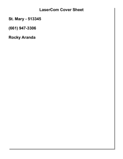 LaserCom Cover Sheet St. Mary - 513345 (661) 947-3306