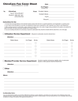 ChiroCare Fax Cover Sheet ChiroCare Date: # of Pages: