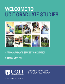 WELCOME TO  UOIT GRADUATE STUDIES SPRING GRADUATE STUDENT ORIENTATION